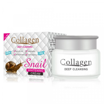 Крем для лица с муцином улитки и коллагеном Collagen Deep Cleansing Snail Whitening 80 g