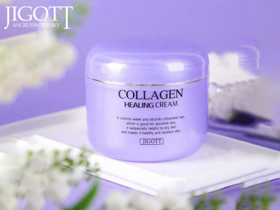Ночной питательный крем с коллагеном Jigott Collagen Healing Cream 100ml.