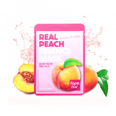 Тканевая маска для лица с экстрактом персика Real Peach Essence Mask FarmStay