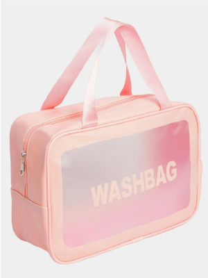 Водонепроницаемая косметичка c ручками Washbag розовая