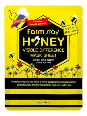 Тканевая маска для лица с медом и прополисом FarmStay Visible Difference Mask Sheet Honey 23мл 